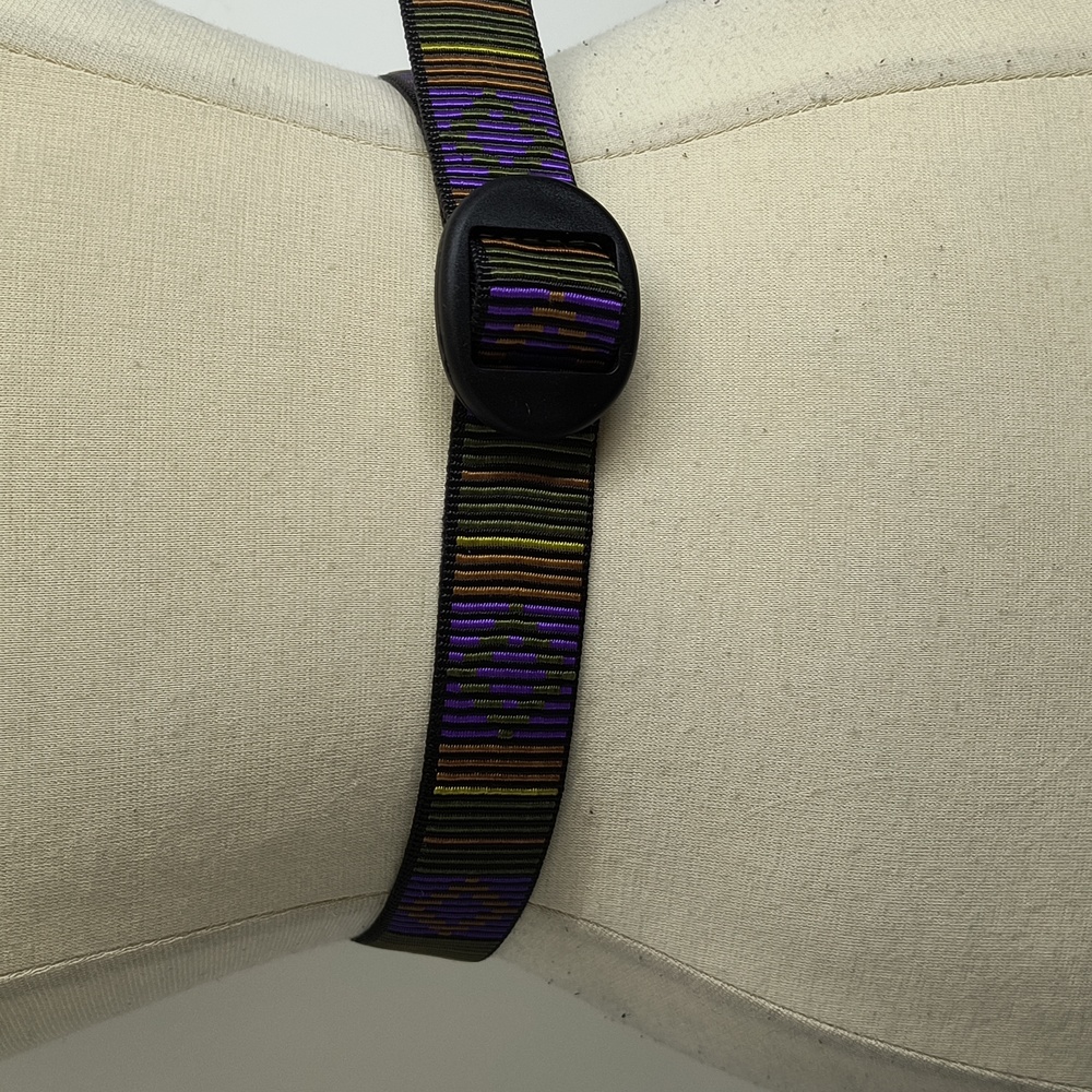 Bison Designs nylon belt with stripe/diamond design-sz M